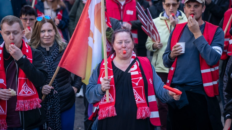 Tarifverhandlungen 2. Runde Bezirk Mitte in Eisenach am 28.10.2026. Foto Frank Rumpenhorst