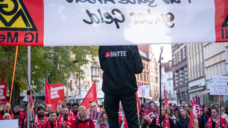 Tarifverhandlungen 2. Runde Bezirk Mitte in Eisenach am 28.10.2026. Foto Frank Rumpenhorst
